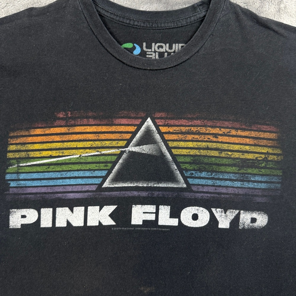 Liquid Blue T-Shirt Mens XL Black Pink Floyd Dark Side of the Moon Graphic Tee - Picture 2 of 6